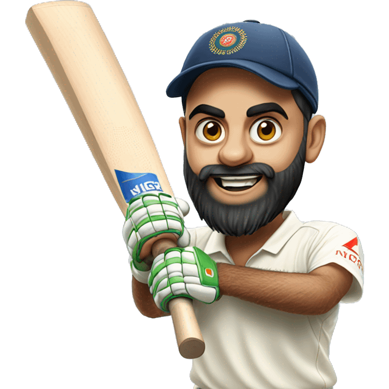 Virat kohli with cricket bat emoji