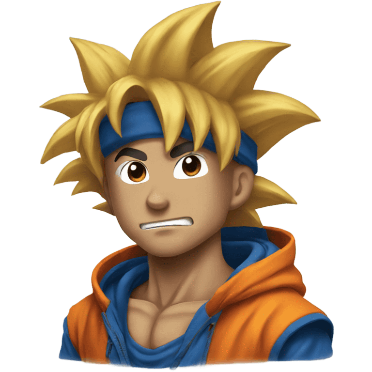 Goku wearing a hoodie emoji