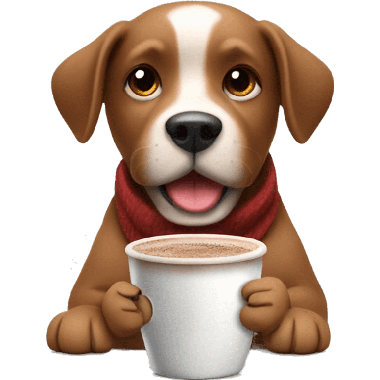 Dog with hot chocolate ￼ emoji