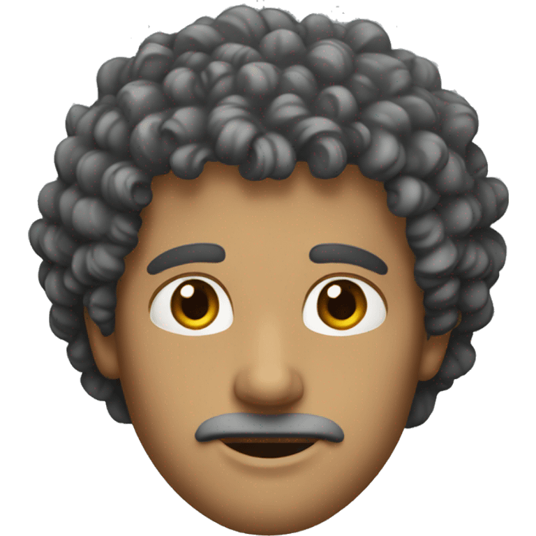 a guy with curly hair and grey eyes emoji