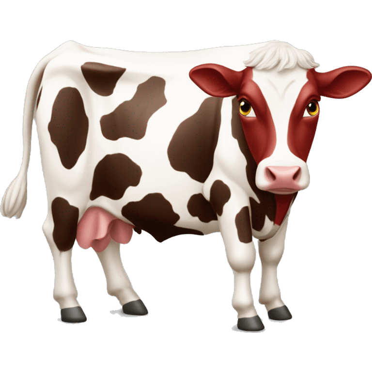 Une vache rouge qui rit emoji