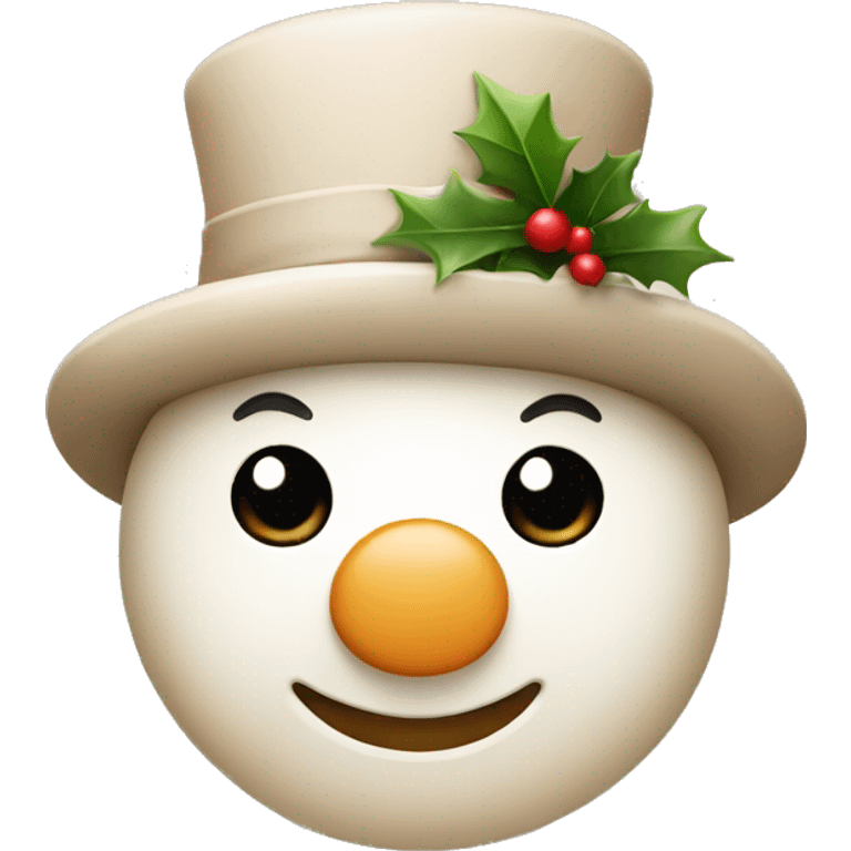 Cute beige snowman emoji