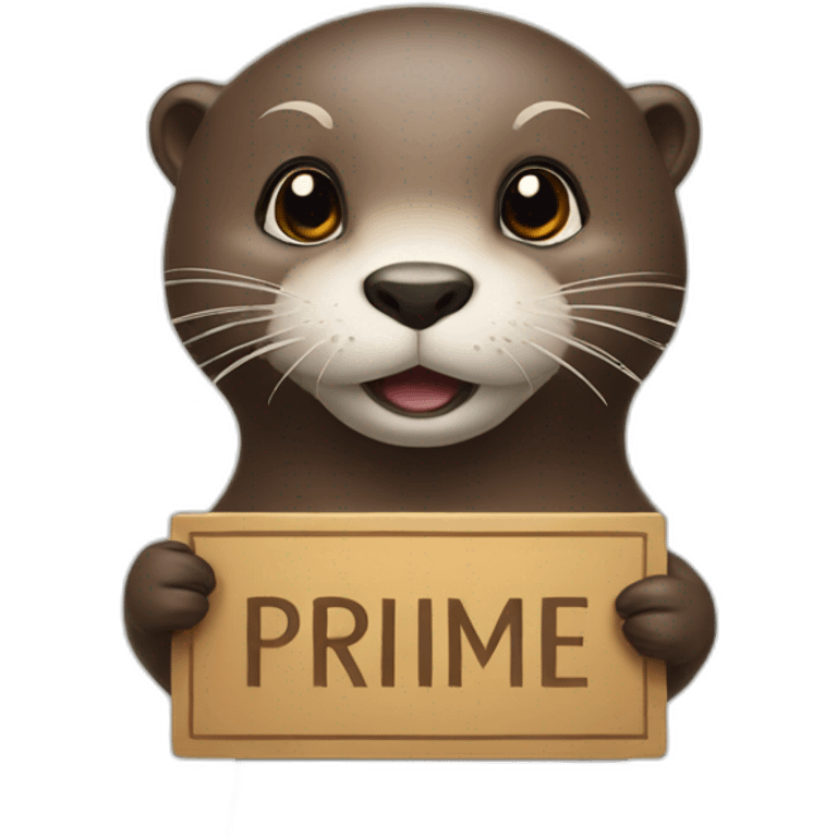 otter holding a sign with the text PRIME emoji