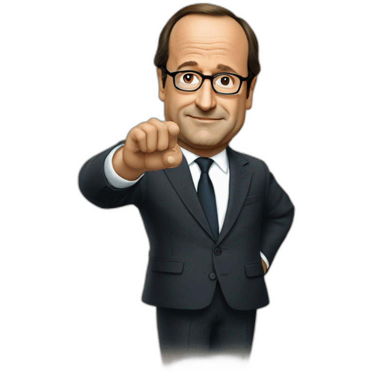 françois hollande with finger on the mouse emoji