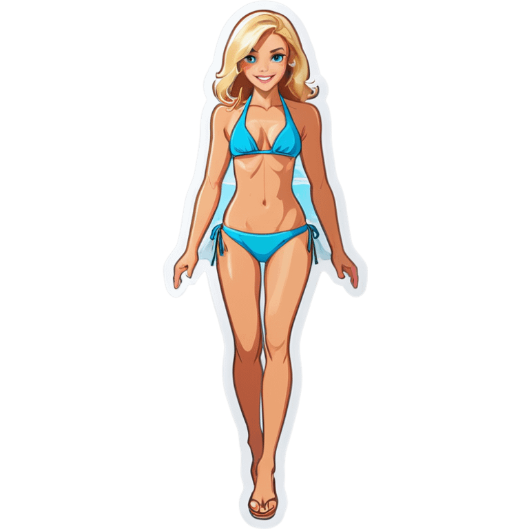 A beautiful blond woman in a bikini emoji