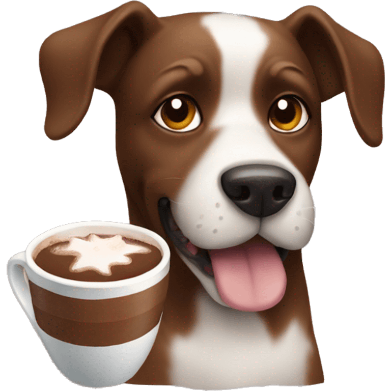 Dog with hot chocolate  emoji