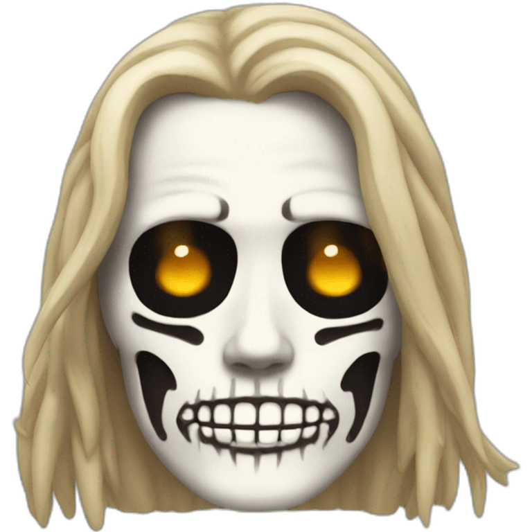 White Man with long hair and Skeleton paint face emoji