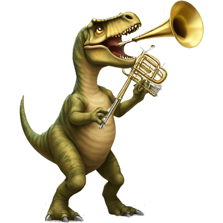 Tyranosaurus playing trombone  emoji