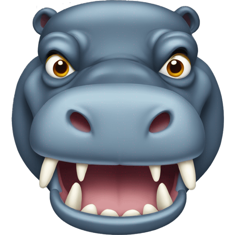 Angry hippo with a snake head emoji