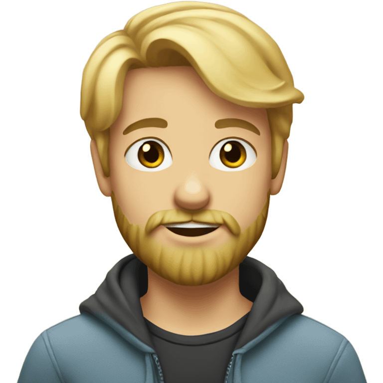 blonde boy with beard portrait emoji