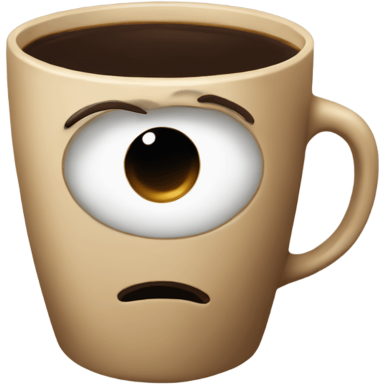 Coffee with eyes emoji