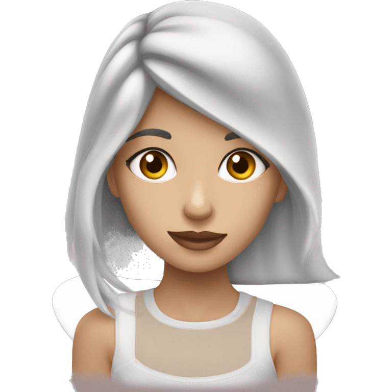 Pelirroja blanca ojos cafés niña de 14 años emoji