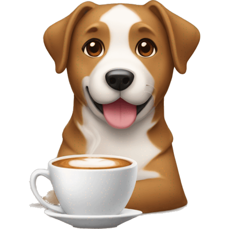 Perro tomando café  emoji