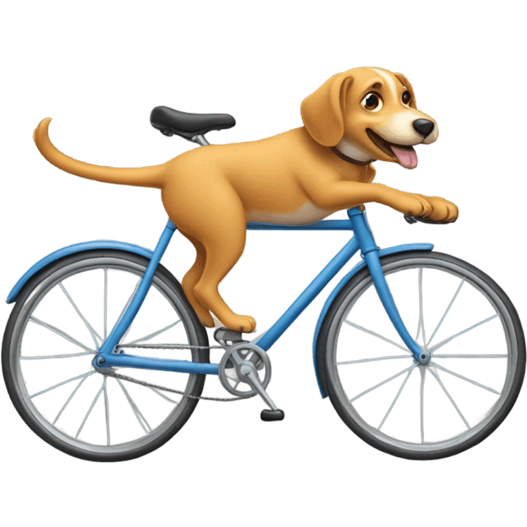 Dog riding a bike emoji