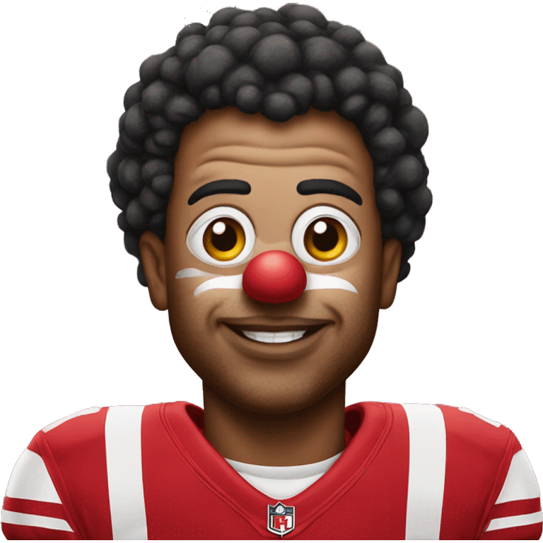 Clown wearing 49er gear emoji