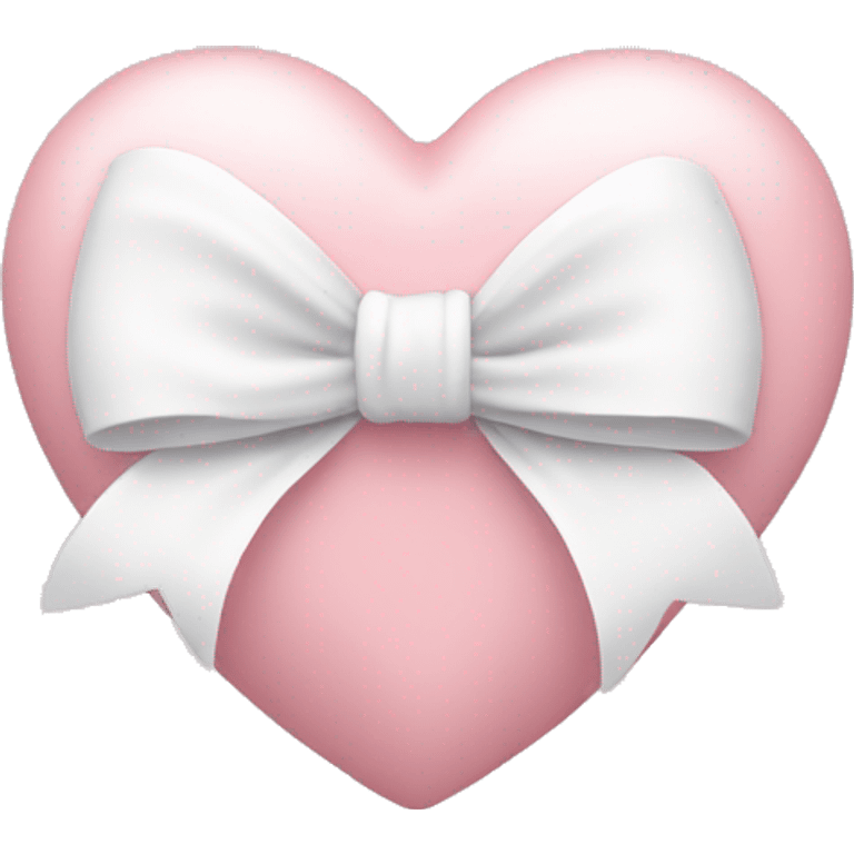 Pastel pink heart with white bow emoji