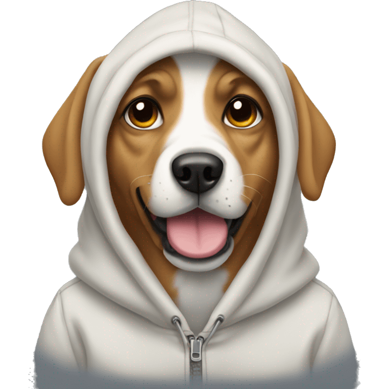 Dog wearing hoddie emoji