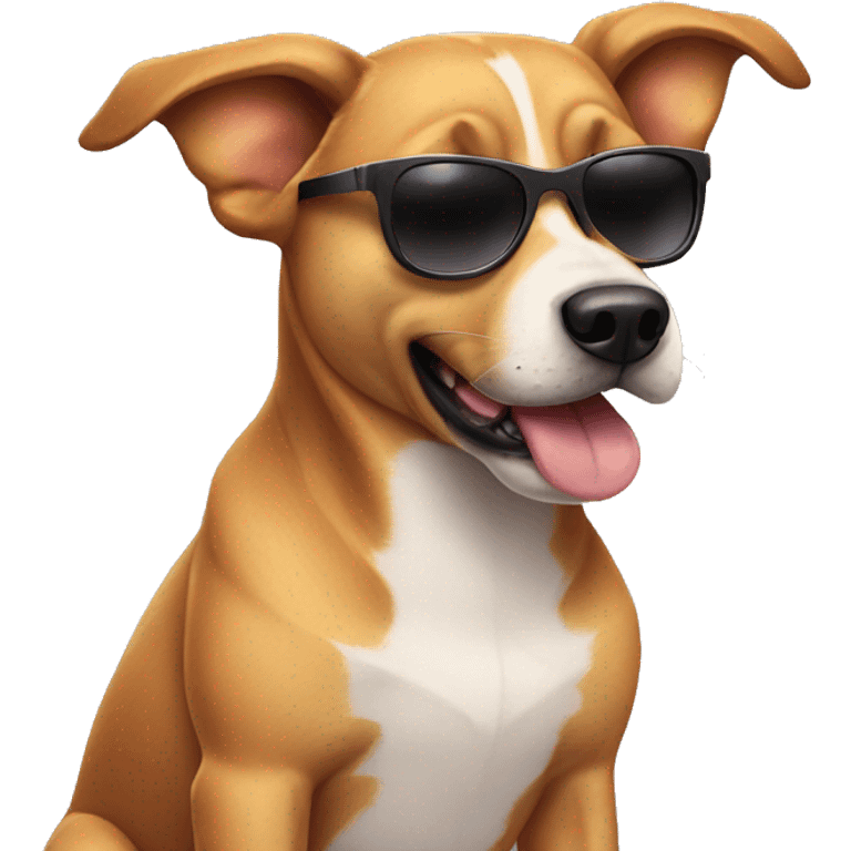 Dog wearing sunglasses emoji