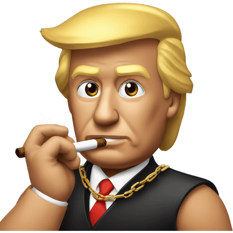 Donald Trump with a chain and cigar  emoji