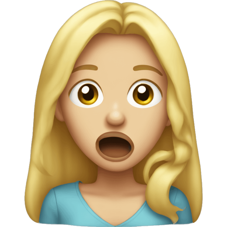 coughing blonde girl emoji