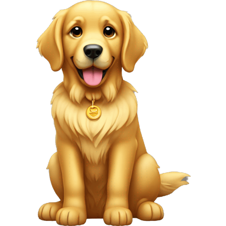 gold retriever sitting  emoji