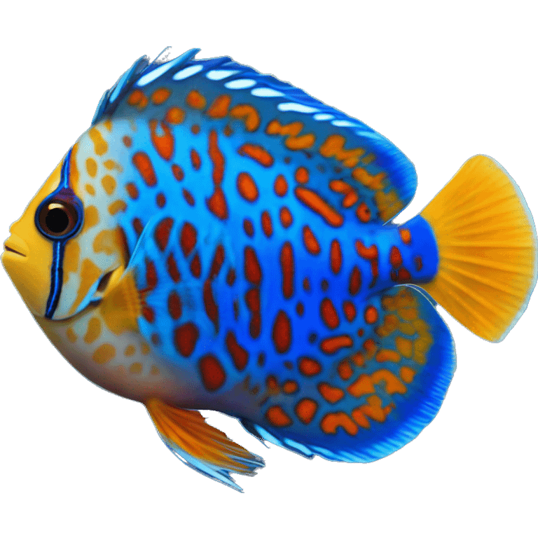 Royal blue discus fish  emoji