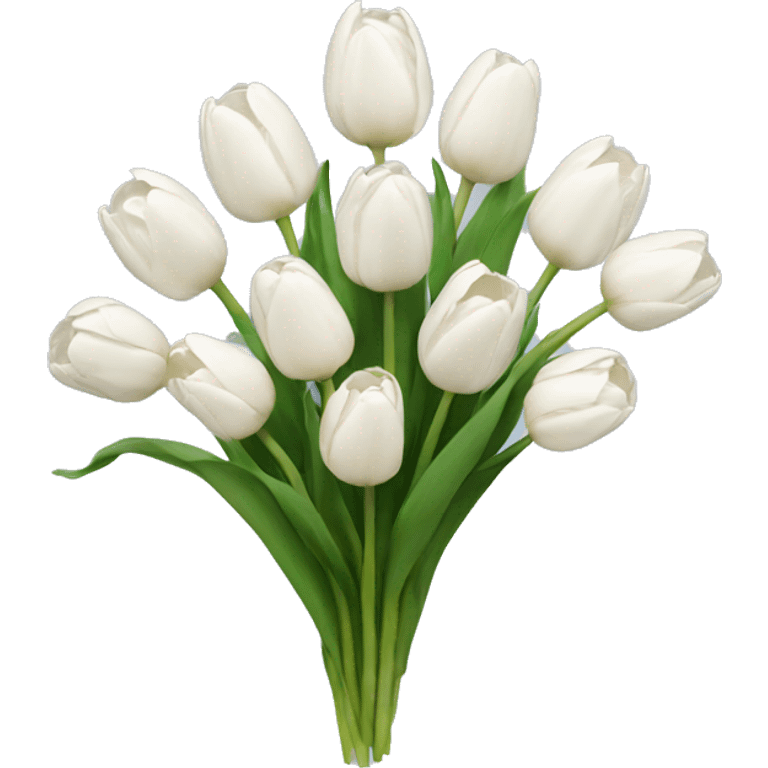 white tulip bouquet  emoji