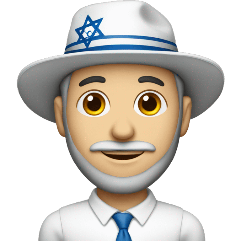 jewish man with hat and israeli flag emoji