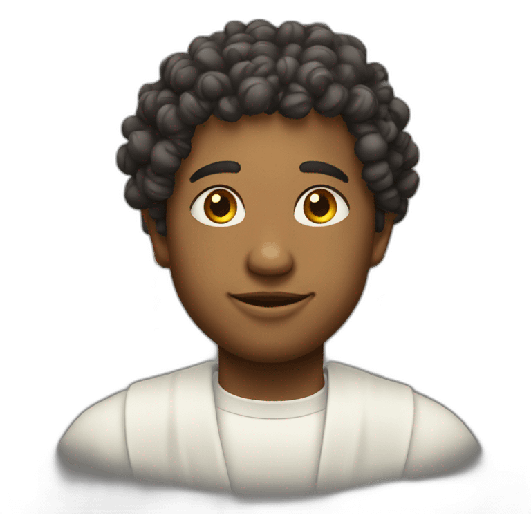 Brazilian curly priest with earing emoji