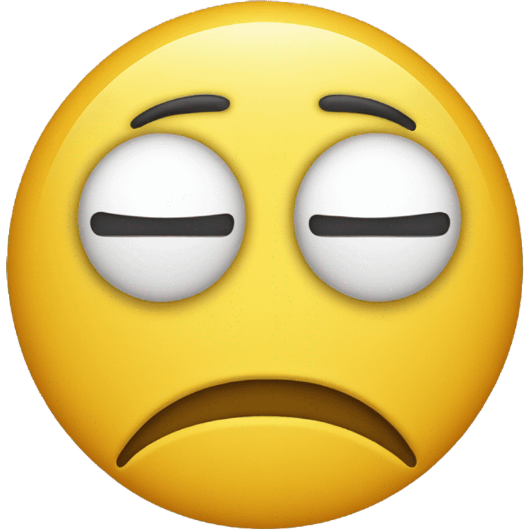 yellow circle face emoji with one eye twitching and the mouth slightly bent. supposed to be a “tweaking” emoji  emoji