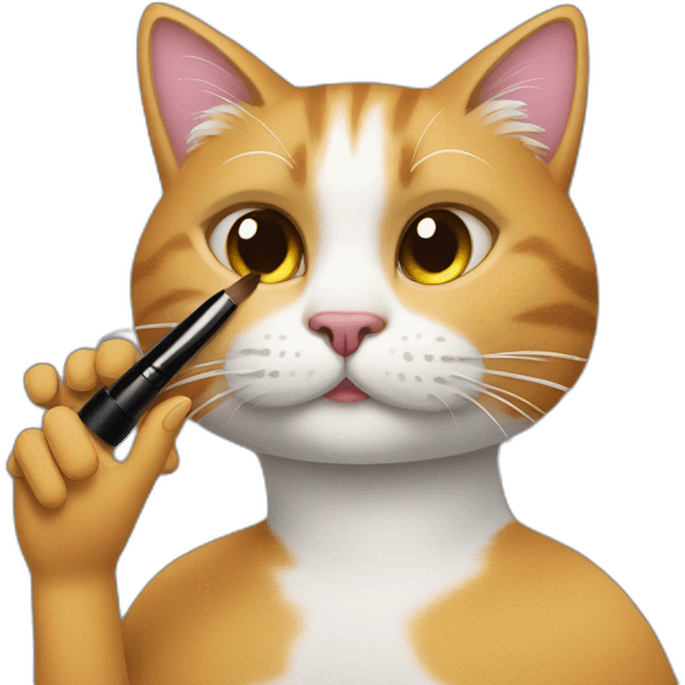 cat doing make up emoji