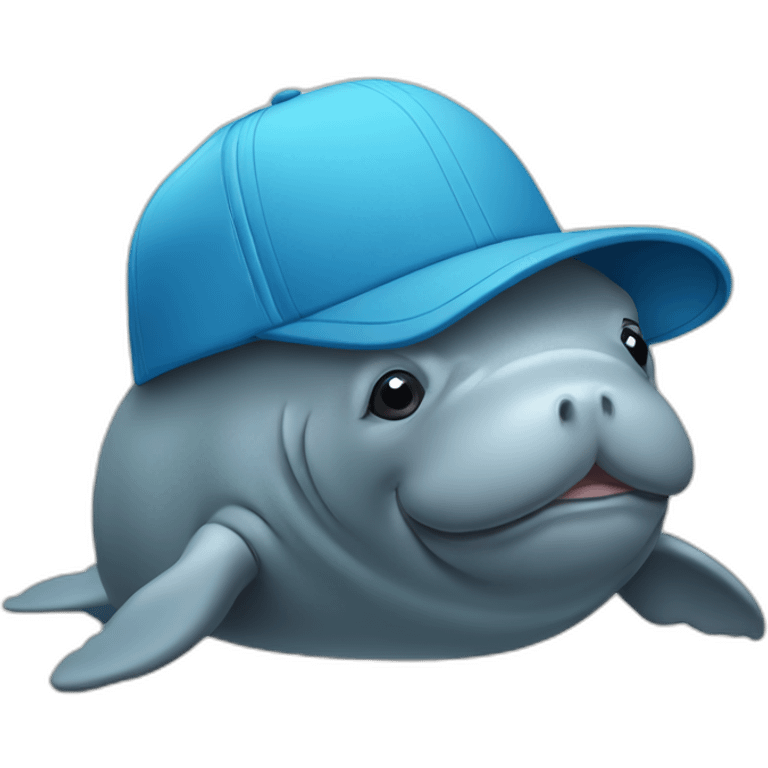 manatee wearing trucker hat emoji