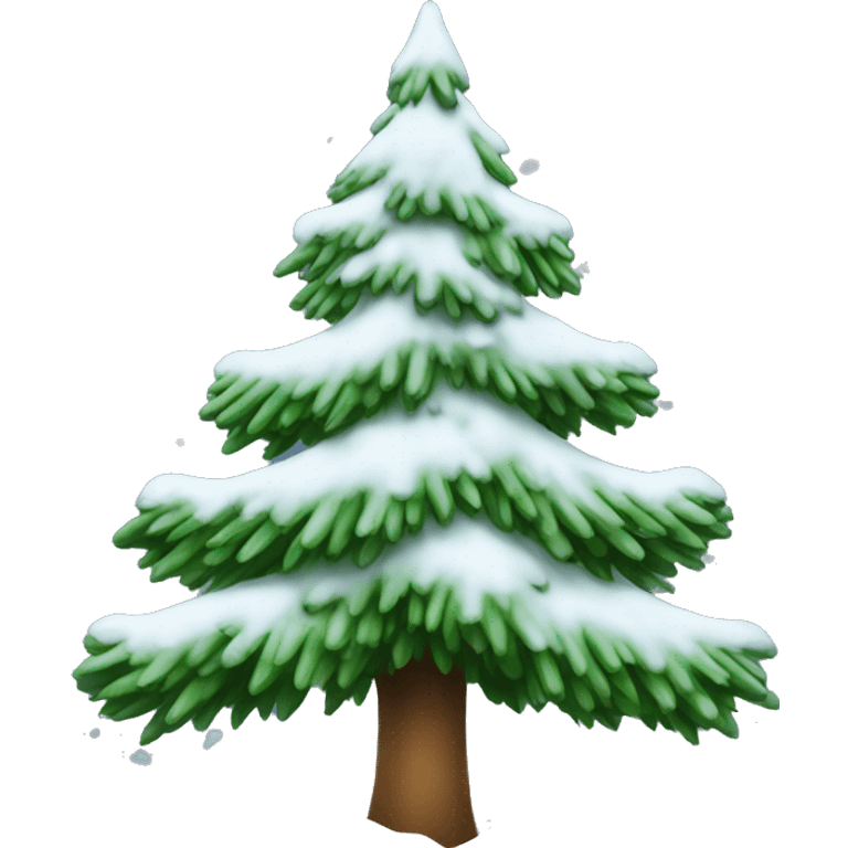 christmas tree with snow emoji