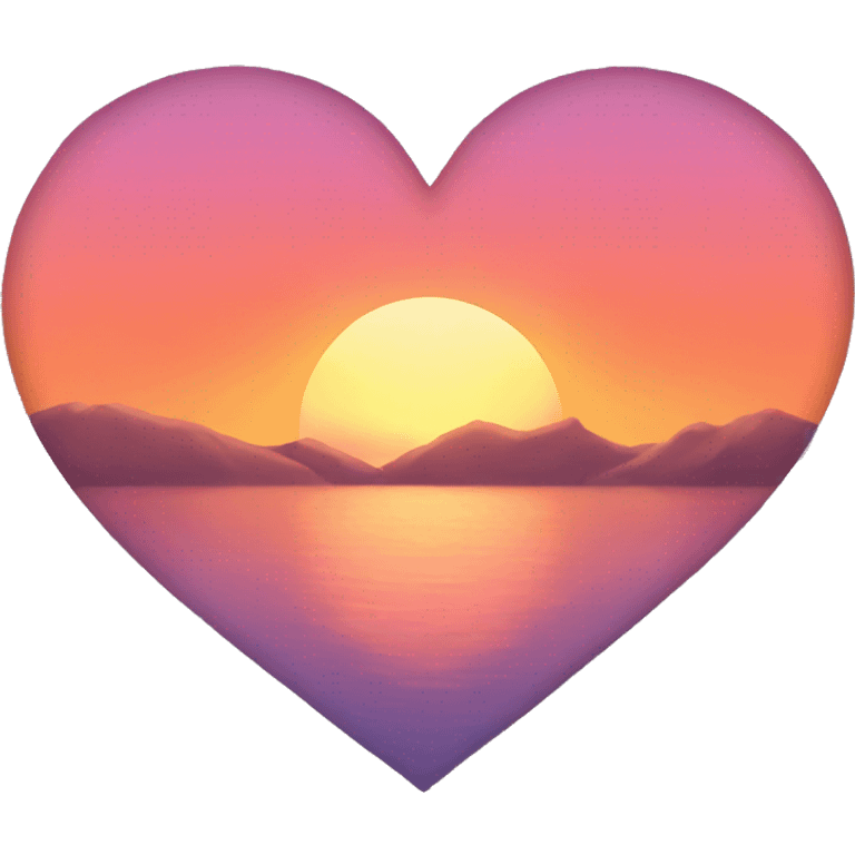 sunset hearts emoji