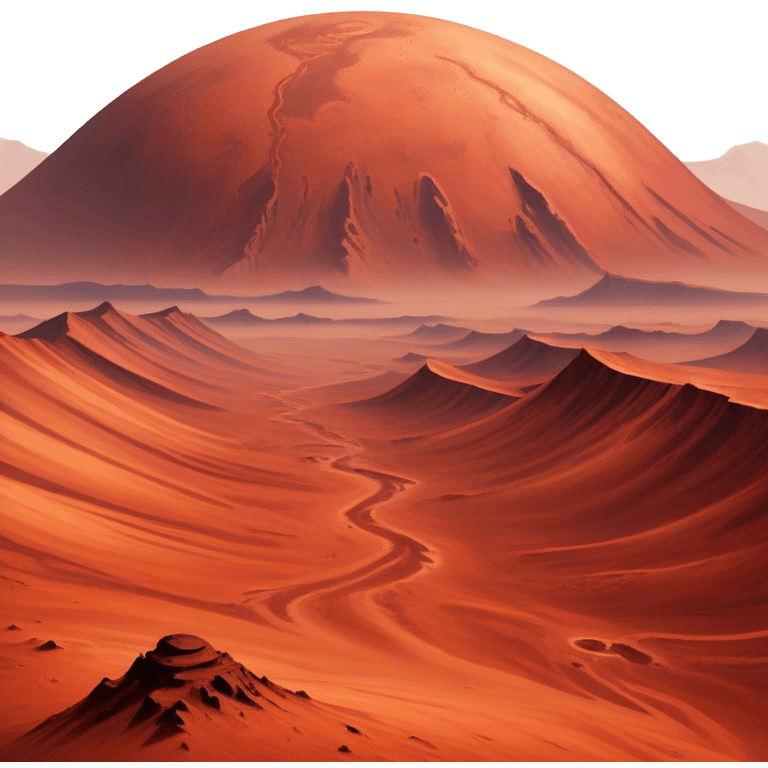 🔥 Cinematic Realistic Mars – A striking, high-resolution image of the Red Planet, featuring its iconic rust-colored terrain, deep canyons, and towering volcanoes. Swirling dust storms can be seen in the thin Martian atmosphere, with sunlight casting long shadows over its desolate, rocky landscape. emoji