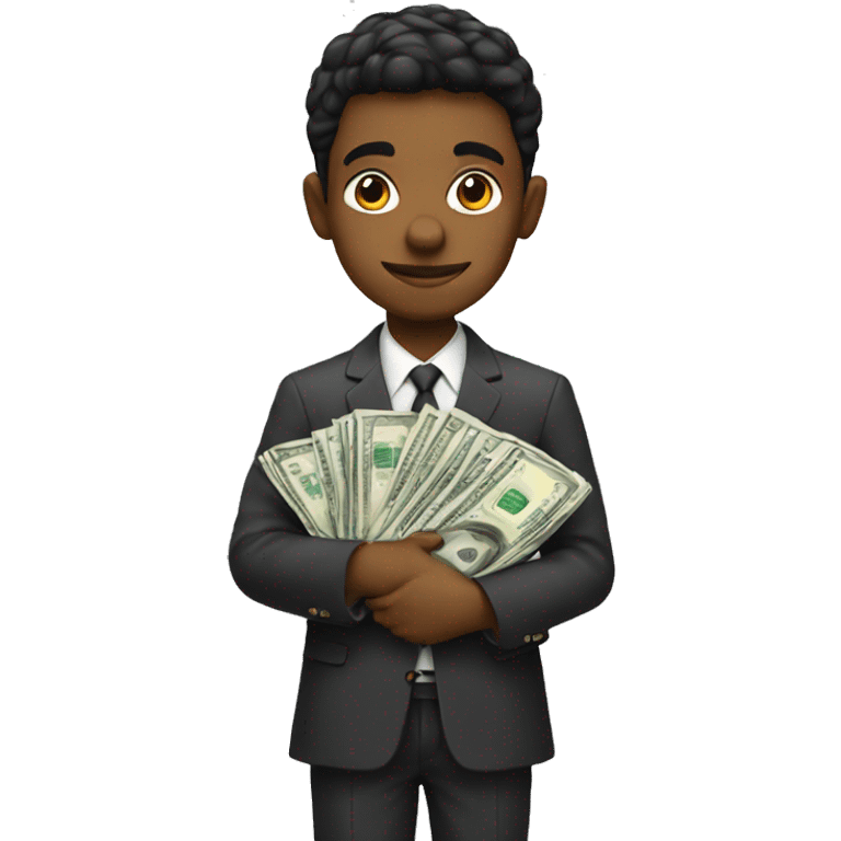 Boy with money emoji