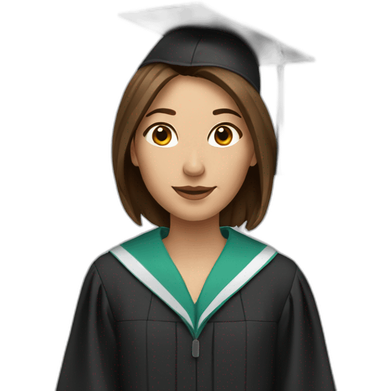 graduate brown hair woman emoji