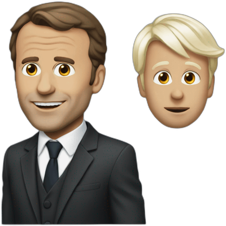 Emanuel Macron qui parle emoji