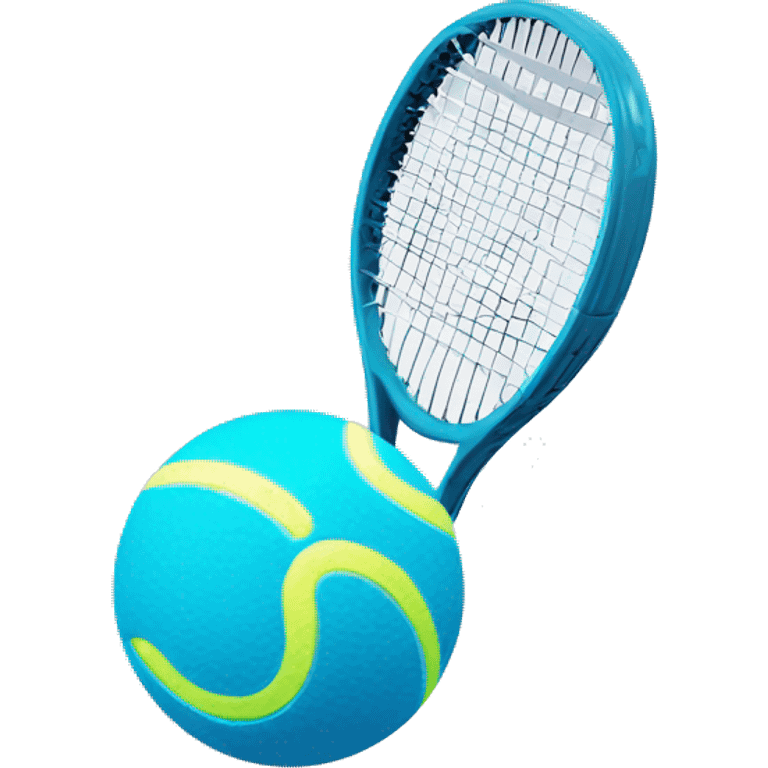 A pastel blue tennis ball emoji