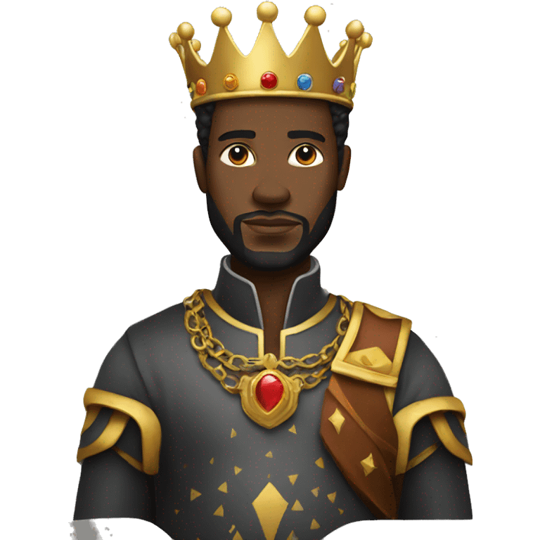 Calm black king with crown emoji