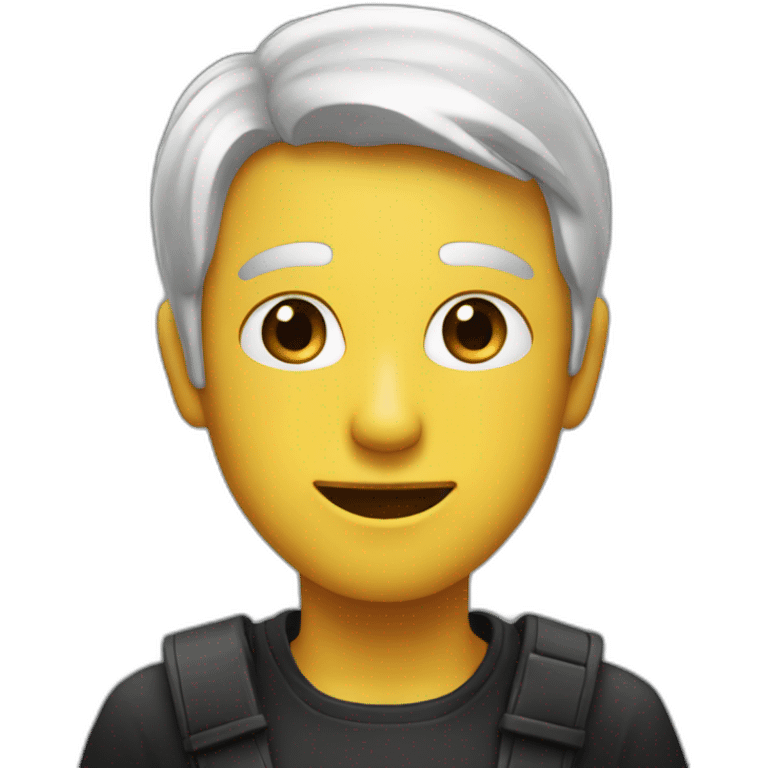 Emoji avec une meche noir emoji