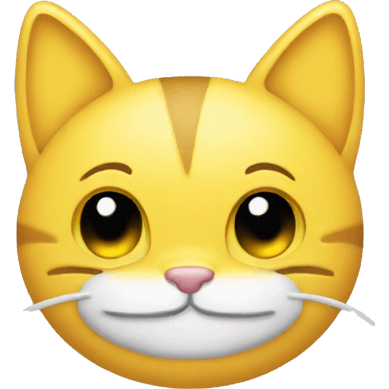 yellow smile and cat face, cat ears emoji