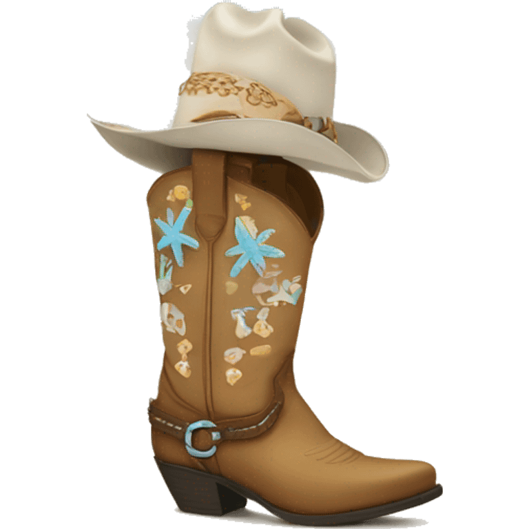 Beach cowgirl boots emoji