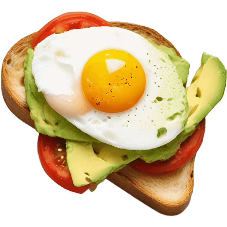 Egg and avocado tomato toast ￼ emoji