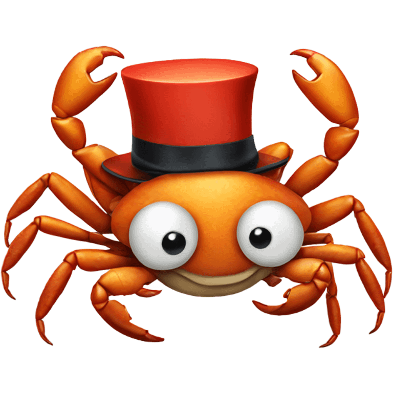 Crab with top hat  emoji