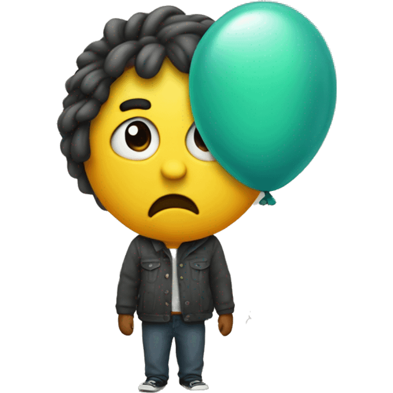 Disappointed emoji with a balloon emoji