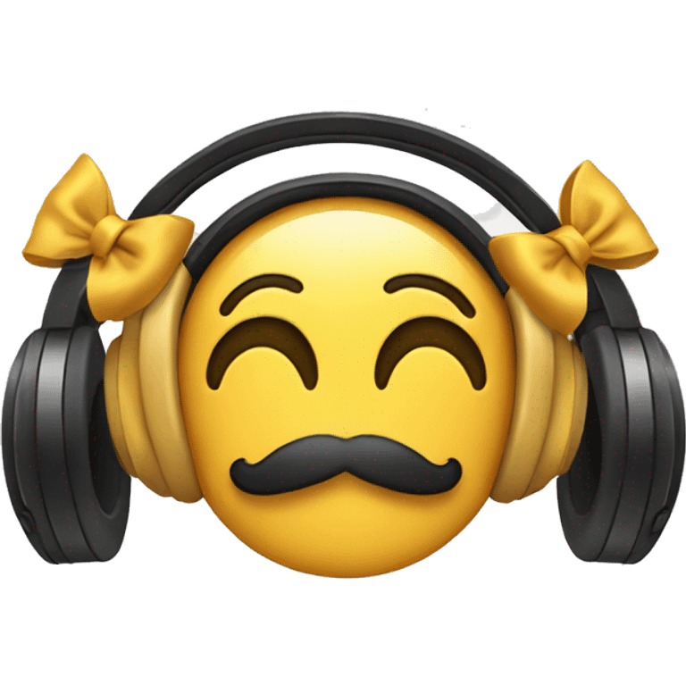 Headphone with bow tie emoji