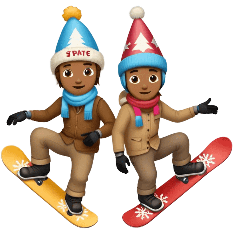 2 cowboys snowboarding birthday  emoji