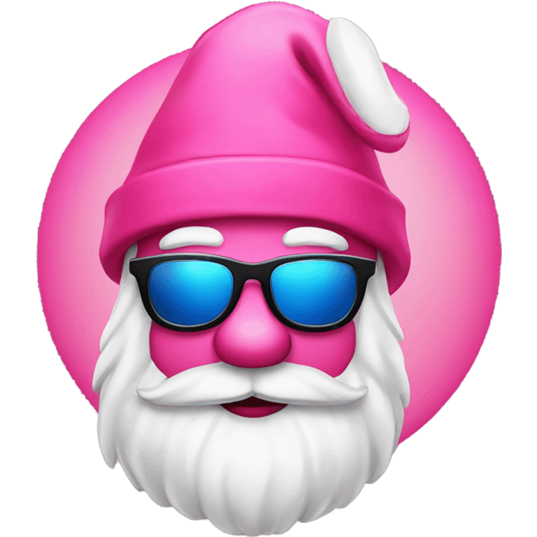 Santa with a pink hat and flamingo wearing sunglasses emoji