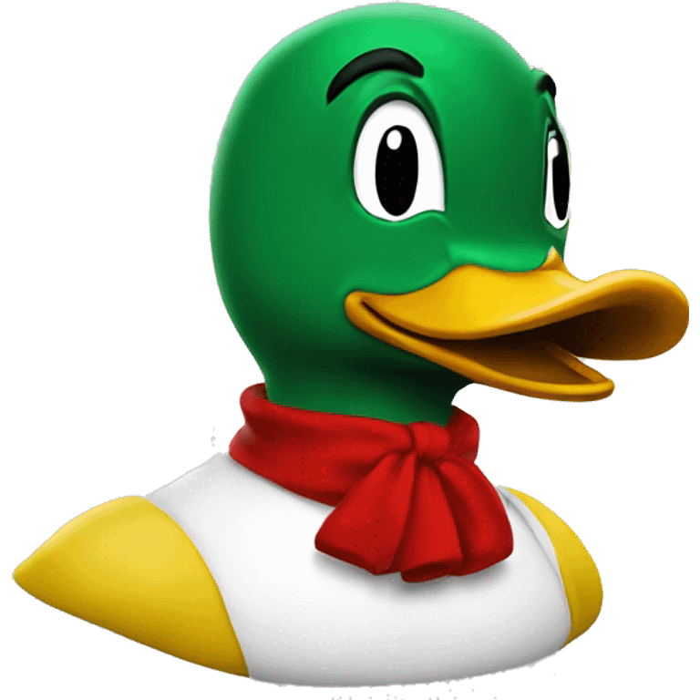 Oregon duck mascot with red ha emoji